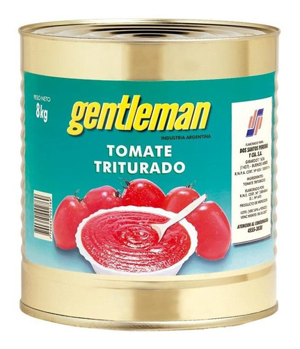 Pack X 2 Unid Tomate Triturado   8 Kg Gentleman Institucion