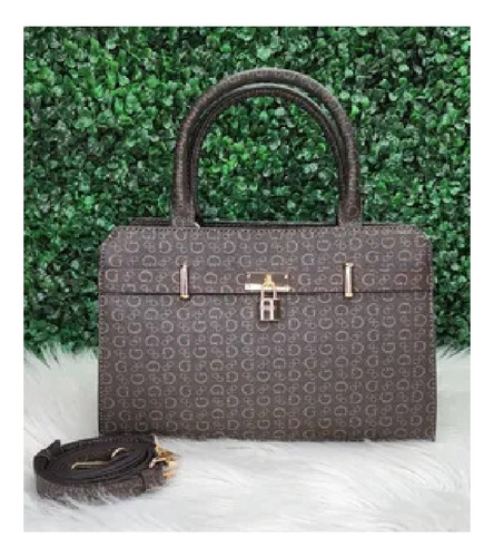 Bolsa Guess Sa911005 Nueva 100 % Original Café Lisa Níquel Café