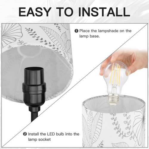 Lámpara De Noche Cinsary Touch Control Con 2 Puertos Usb, 3
