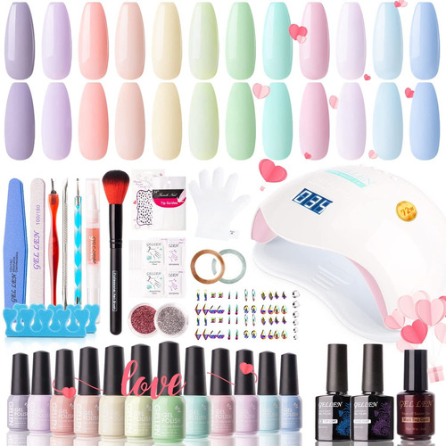 Gellen Kit De Esmalte De Uñas De Gel Con Luz De Uñas De 72 W