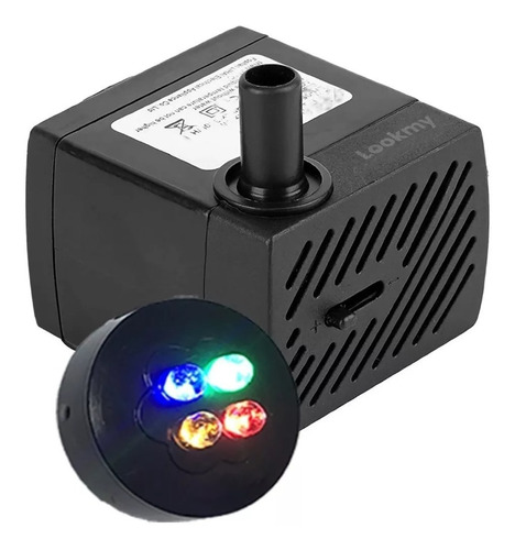 3 Bombas Para Fuente Feng Shui Cascadas 4 Led Colores Bl 200