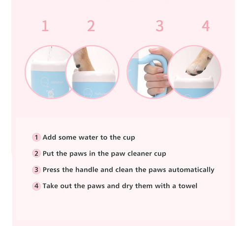 Vaso Limpiador Automático De Patas De Perro De Silicona Para