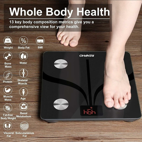 Imagen 2 de 5 de Balanza Digital Bascula Bluetooh Samsung Health Google Fit