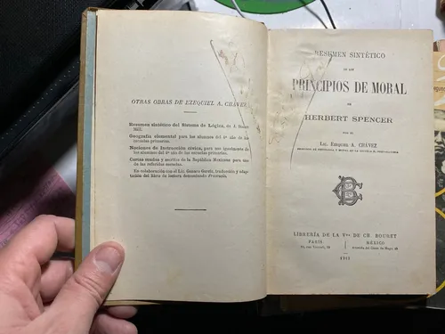 Principios De Moral (resumen) De Spencer  /  A. Chávez    B4 (Usado)