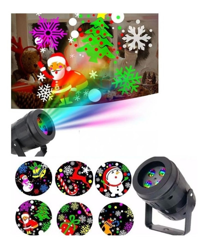 Projetor De Desenhos Natal Led Laser 16 Desenhos Natalinos Cor da carcaça Preto 110V/220V