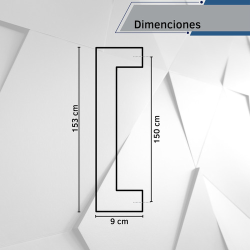 Jaladera Tipo C Cuadrada 150cm Acero Inoxidable***