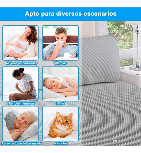 Cubre Colchón Matrimonial Impermeable Con 2 Cubre Almohada
