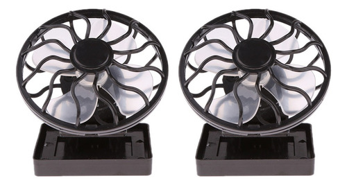 F 2 Piezas Mini Ventilador Solar Clip-on Heladera Al Aire