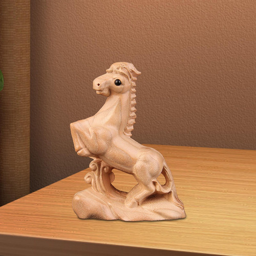 Fa 2 Estatua De Caballo De Madera Tallada A Mano, Estatua De