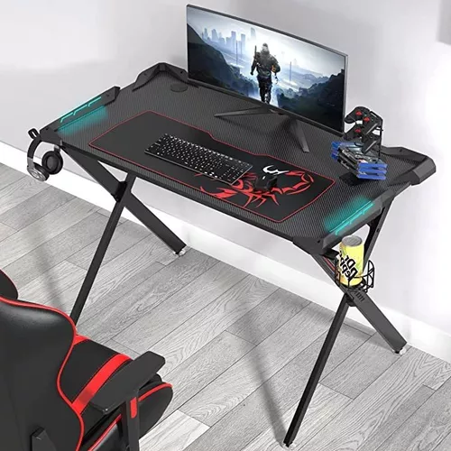 EUREKA ERGONOMIC Mesa Gaming en Forma de I, Escritorio en l, Escritorio de  Ordenador Forma l de PC con Alfombrilla de ratón Grande para el hogar