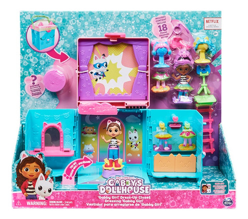 Gabby Dollhouse 36210 Rainbow Closet +figura Y 14 Accesorios