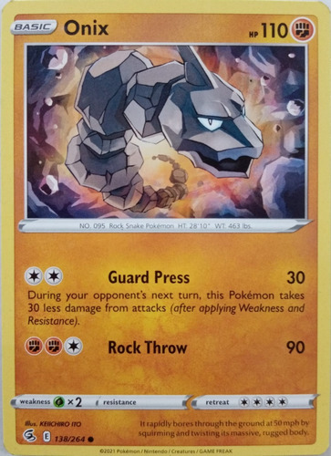 Pokémon Tcg Onix 138/264