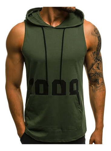 Chaleco X Fitness O933 Para Hombre, Sin Mangas, Con Capucha