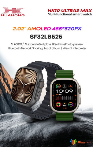 Hk10 Ultra 3 Max Smart Watch Pantalla Amoled 2gb Robot Ai Album Y Musica Local Reloj Inteligente Compatible Con Android Y iPhone