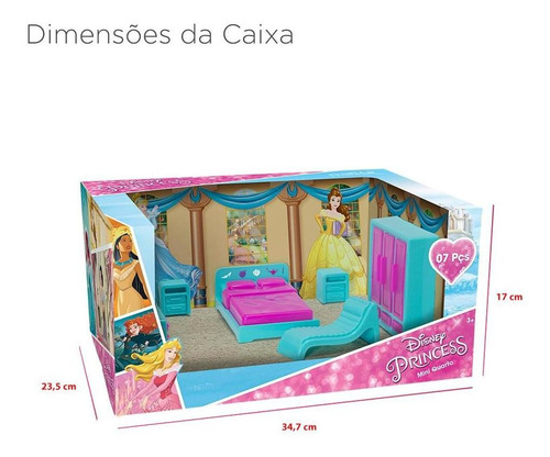 Imagem 4 de 5 de Casinha Boneca Brinquedo Mini Quarto Princesas Disney