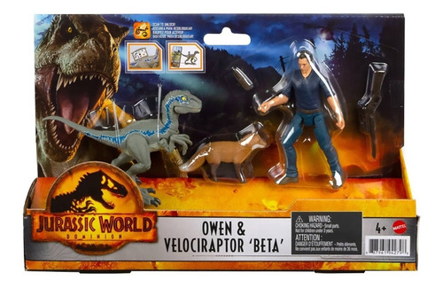 Jurassic World Owen Y Velociraptor Mattel Hdx46