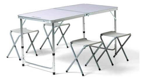 Mesa Plegable Discovery Camping Rigida Ajustable Con Sillas