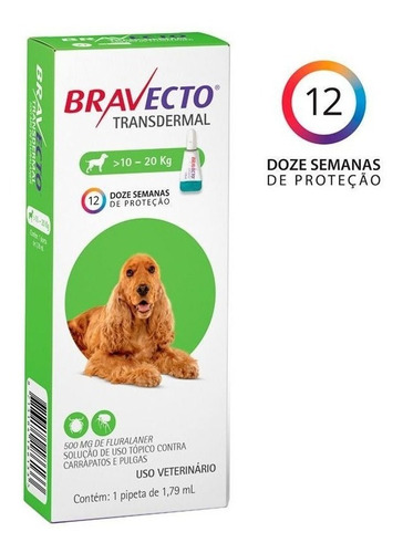 Antipulgas Bravecto Transdermal Cães 10-20kg
