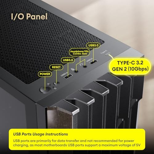 Okinos Oak Wood Atx Pc Case, 4 X 120 Mm 3 Pis Case Sin Pwm P