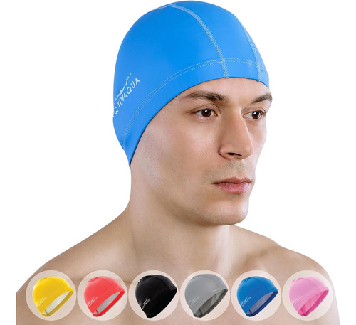 Gorro De Natación De Elastano Con Capa Protectora, Cómodo Go