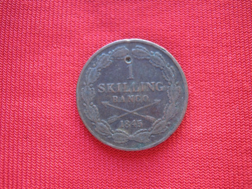 Suecia 1 Skilling Banco 1845