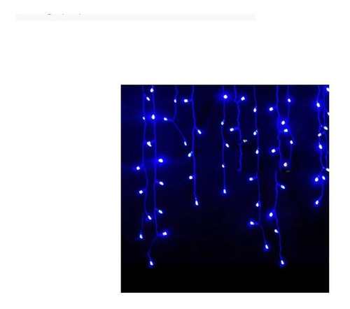 Imagen 2 de 3 de Cascada De Luces Azul De 10 Mts Cable Blanco