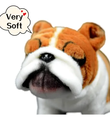 Peluche Realista De Bulldog De 11.8 Pulgadas, Animales De Pe