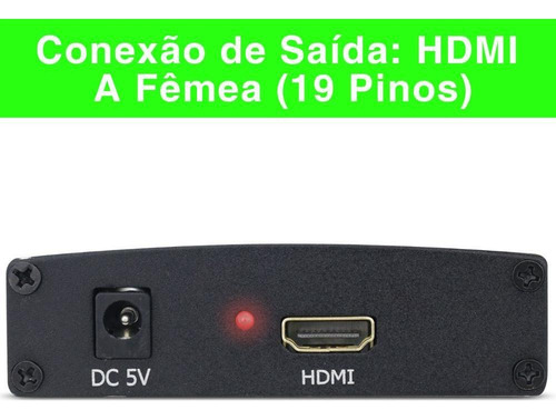 Conversor Adaptador Vga Rca Para Hdmi Full Hd Bivolt Led