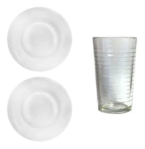 6 Platos Playos + 6 Platos Hondos + 6 Vasos Durax Combo