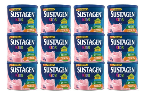 Kit Com 12 Uniaddes Sustagen  380g Morango