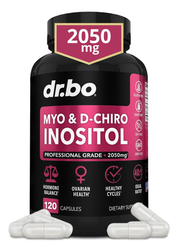 Myo Inositol Puro 2000mg 120 Capsulas Para Mujeres Apoyo