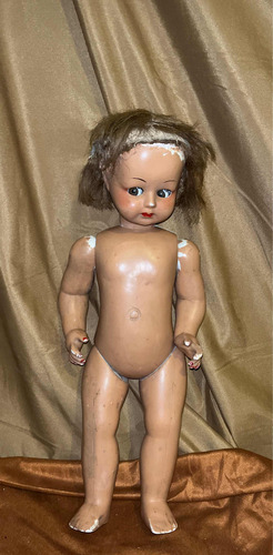 Muñeca Antigua Baquelita O Símil Ojos Movibles Leer (Usado)