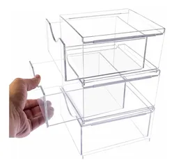 Comprar Kit Gaveteiro Organizador Acrilico Multiuso Com 3 Gavetas Cor Transparente no Mercado Livre