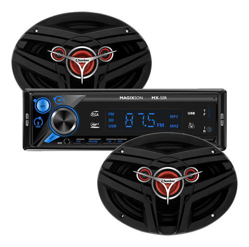 Combo Estereo Auto Bluetooth Led Parlantes 6x9 Autoestereo