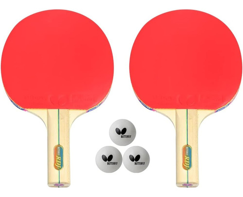 Butterfly Rdj2 - Juego De 2 Palas De Ping Pong, Incluye 2 Ra