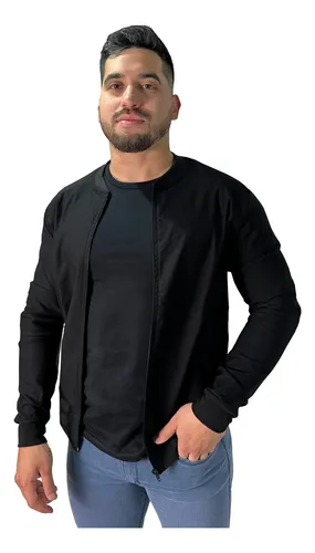 Chaqueta bomber negra clearance hombre