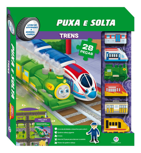 Trens - Puxa E Solta: Trens, De Universe, Curious., Vol. 1. Editorial Ciranda Cultural, Capa Mole Em Português