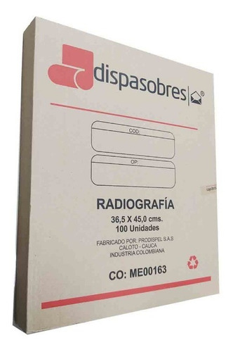 Imagen 2 de 2 de Sobres Manila Radiografia X 100 Und 36.5x45cm.