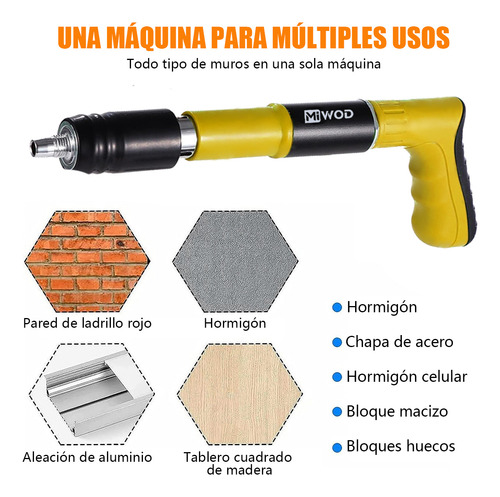 Pistola De Fijacion De Pared De Clavos C/100 Clavos Portátil