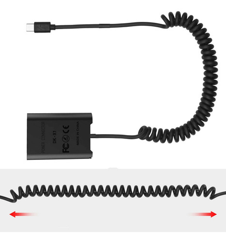 Adaptador Dummy Pd Dk-x1 Bateria Sony Np-bx1 Espiral Usb-c Cor Preto