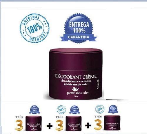 9 Desodorantes Pierre Alexander Creme Antitranspirante 50g