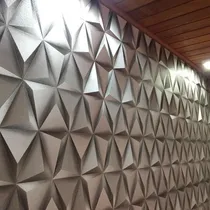 Comprar Papel De Parede Importado Tnt Triângulos Geométrico Cinza