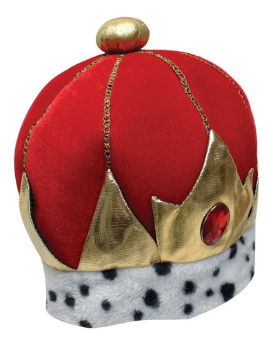 Corona De Rey Real Disfraz Príncipe Fiesta Y Cosplay Color Rojo