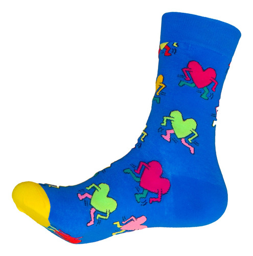 Calcetines Entretenidos Unisex Corazones Azul