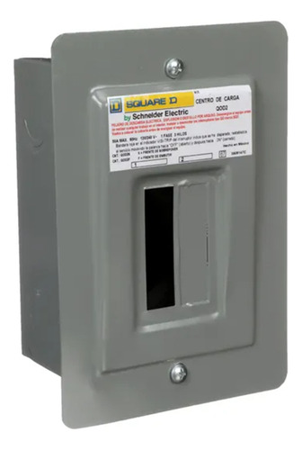 Centro De Carga De 2 Polos Empotrable 50 A Square D Gris