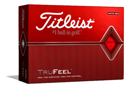 Pelotas De Golf Titleist Trufeel, Color Rojo Mate, Una Docen