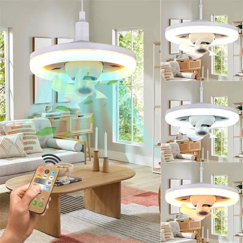 Luz De Ventilador De Cabeza Móvil Smart E27 De 360° Con Cont