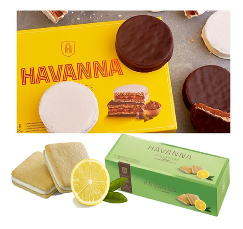 Havanna 12alfajores70%cacao +caja 12 Galletitaslimon