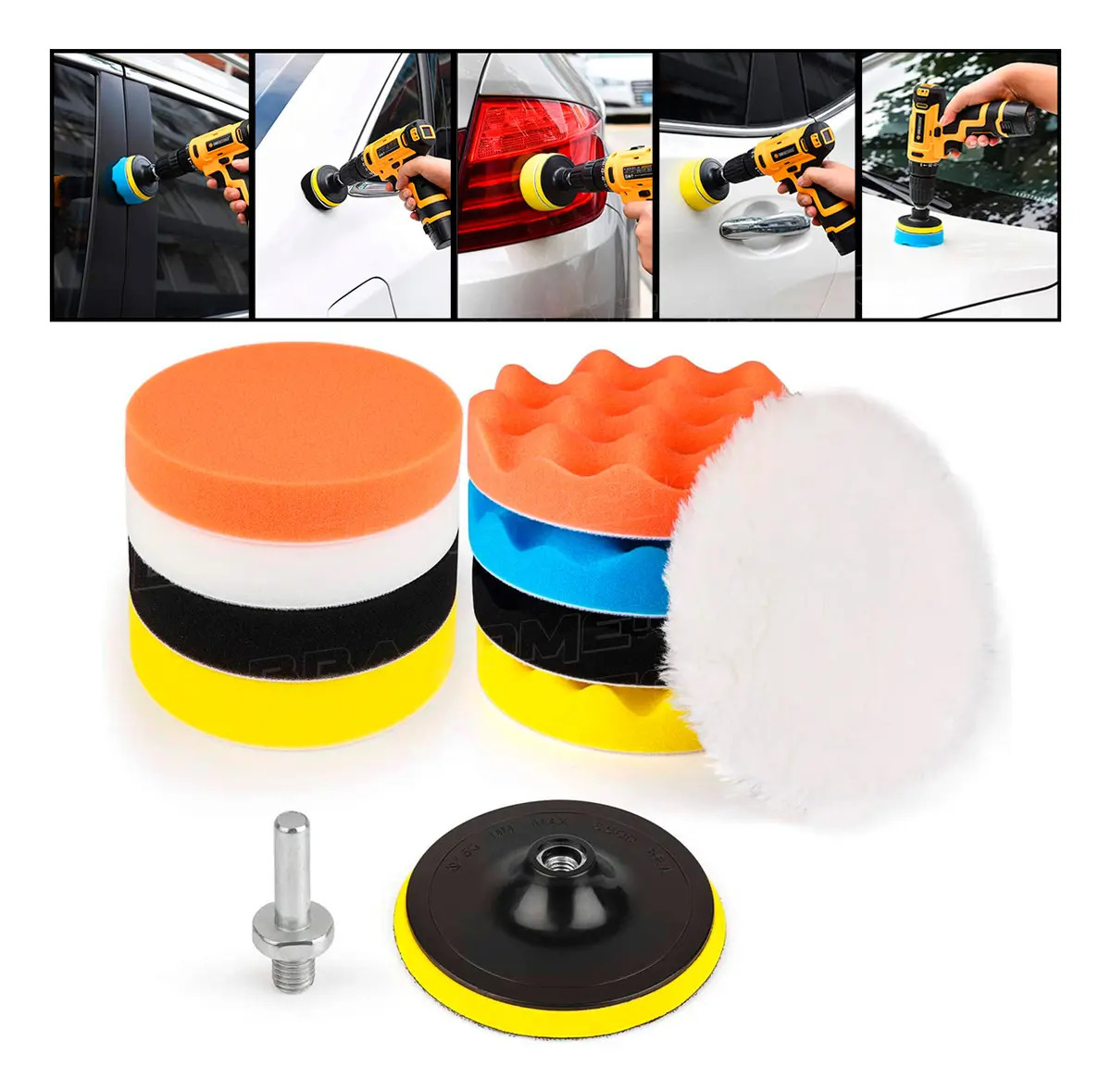 Kit polimento 3 polegadas furadeira / parafusadeira 11pçs corte lustro refino BBA