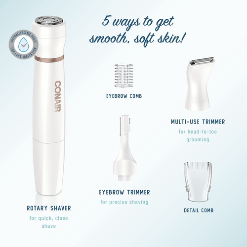 Aparador De Depilação Facial Conair All-in-1 Para Mulheres